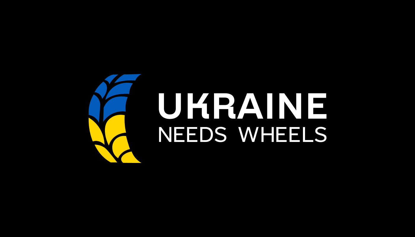 Logo ukraine needs wheels volontery ukraina chornyi